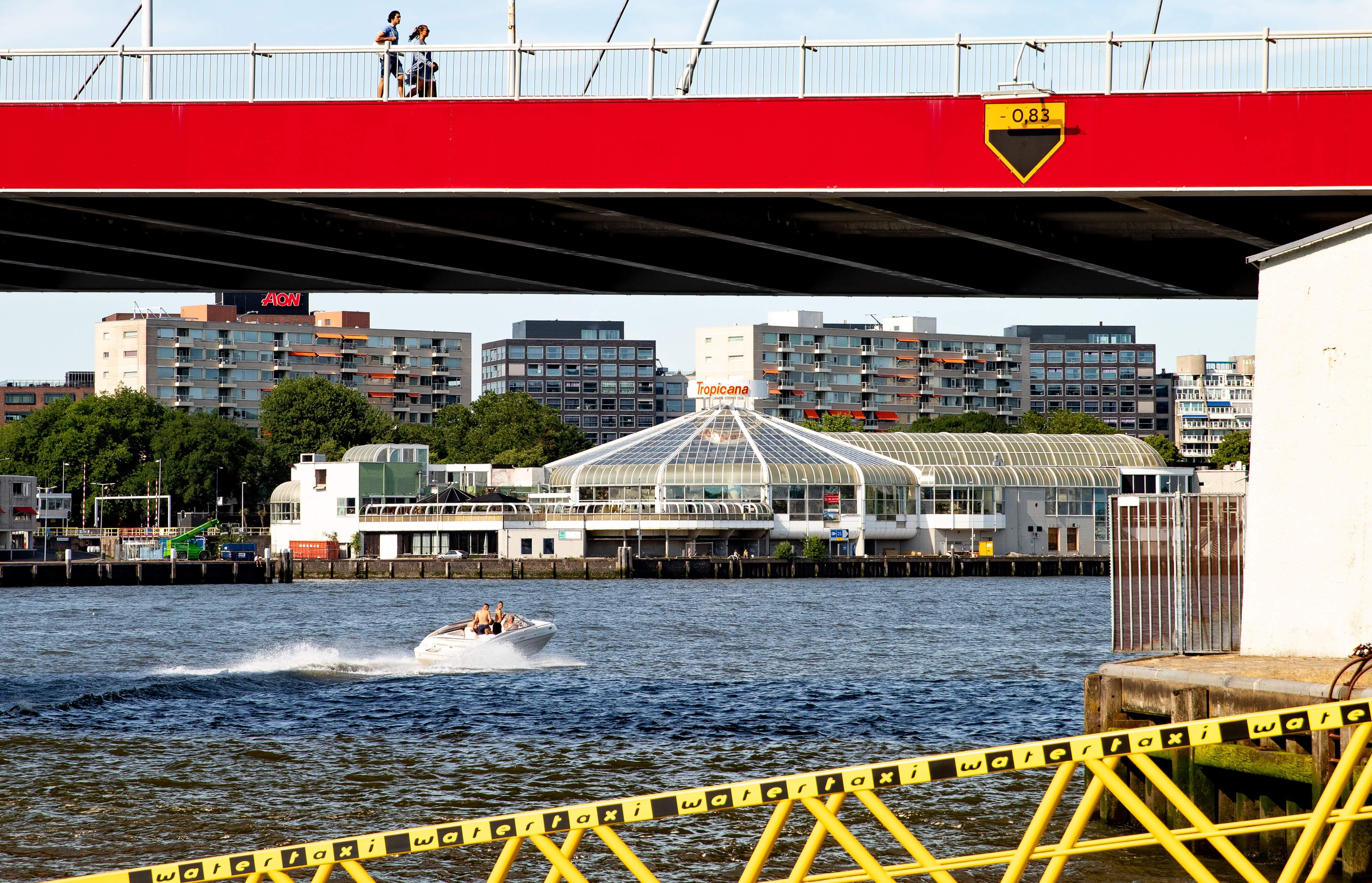 Photo of the BlueCity exterior, seen across the river Maas