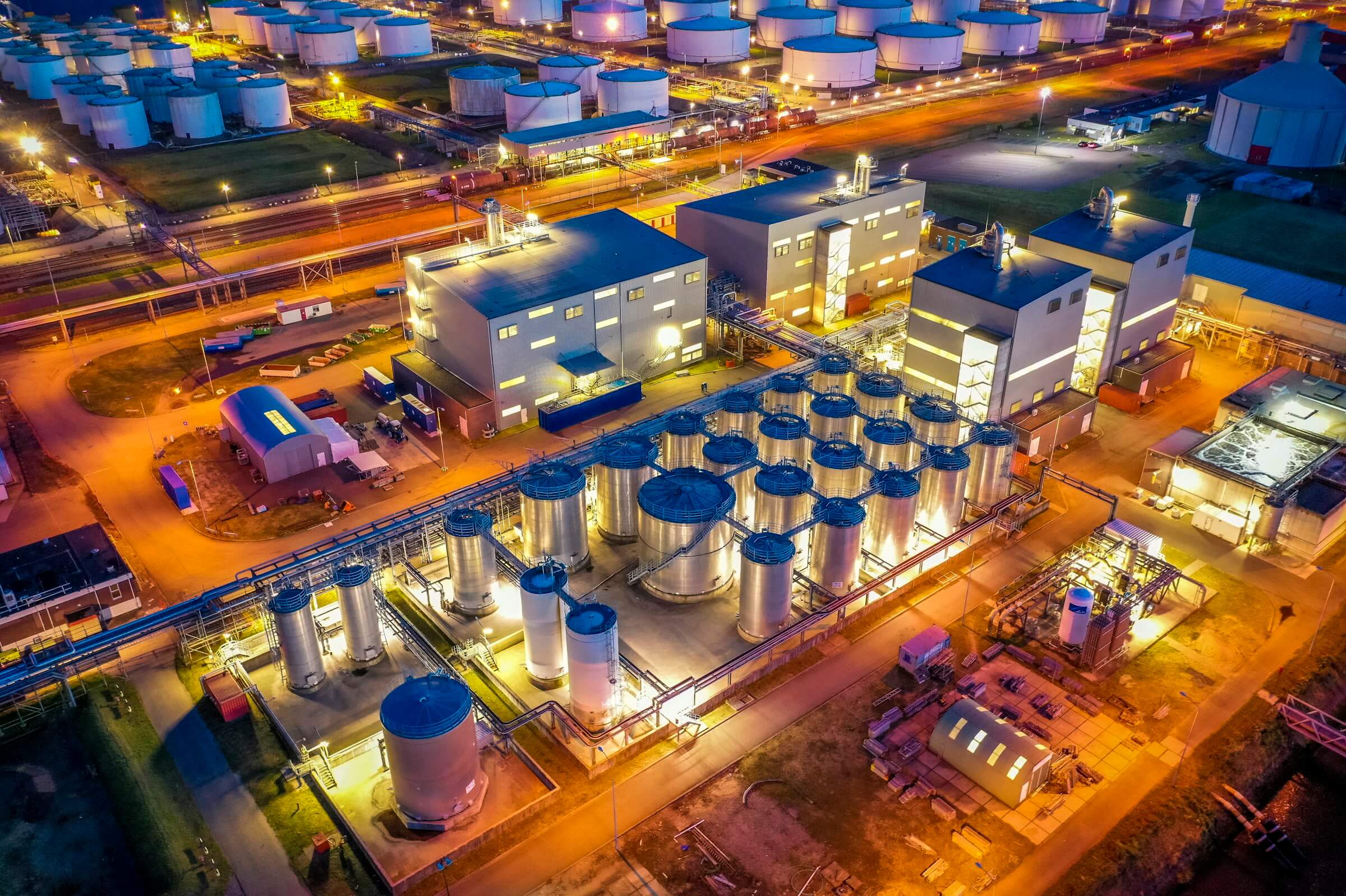 Drone shot of the Viterra plant in Rotterdam