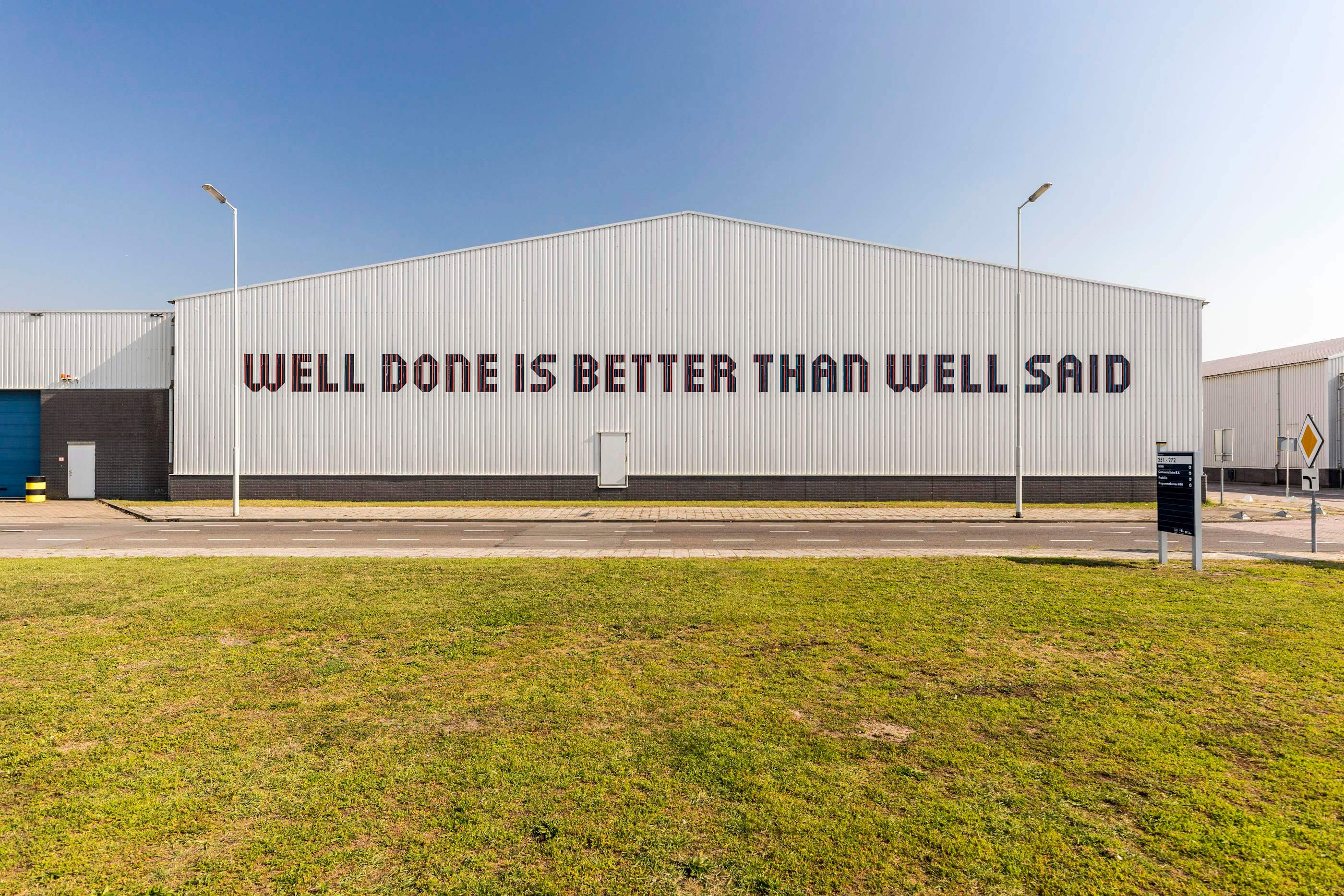 Photo with a slogan on of the M4H buildings.